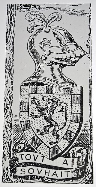 Devise du seigneur de Coataudon surmontée de son blason